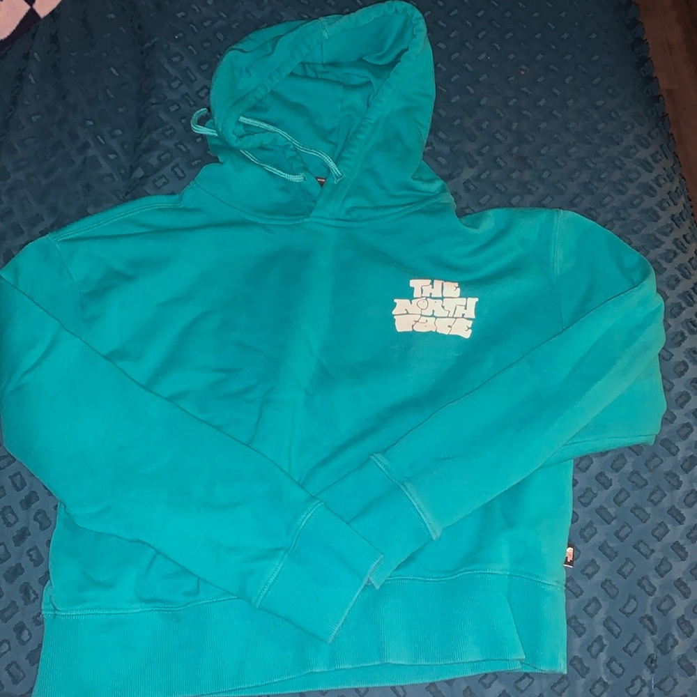 Northface Teal Crop Hoodie